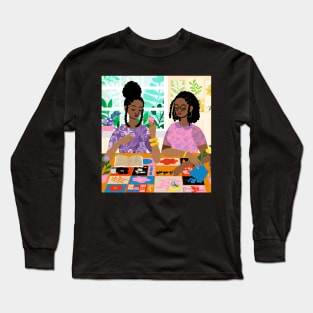 Quilters at the Sewing Table Long Sleeve T-Shirt